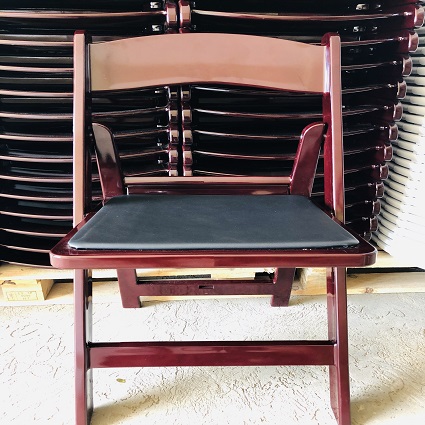 Mahogany Padded Chair - Fidan Event Rentals