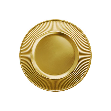 Acrylic Charger Sunburst Gold 13 - Fidan Event Rentals