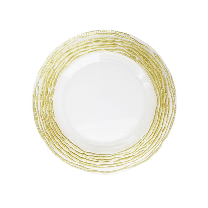 Glass Charger Gold Swirl 13 - Fidan Event Rentals